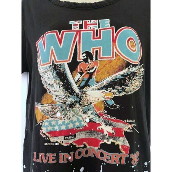 Chaser Gray Graphic Tee THE WHO Live in Concert 82 - Picture 8 of 8